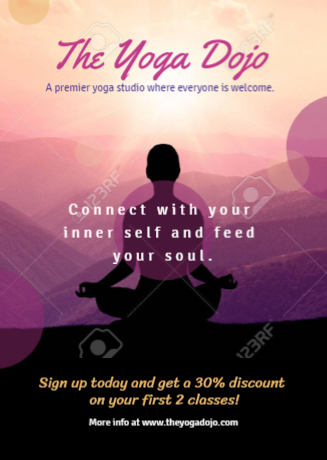 Violet yoga poster template made by Designmaker