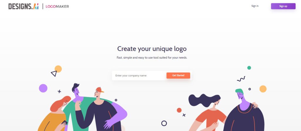 Captura de pantalla de Designs.ai Logomaker