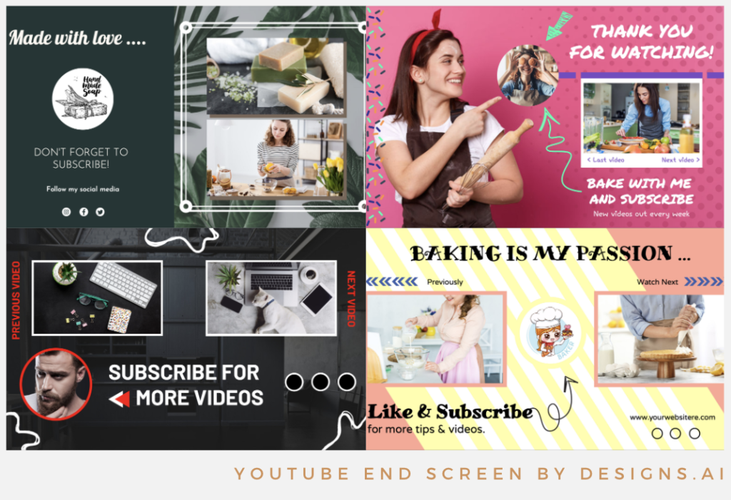 Designs.ai | Must knows to build a quality YouTube channel for your business - Stunning YouTube end screen templates available in Designs.ai