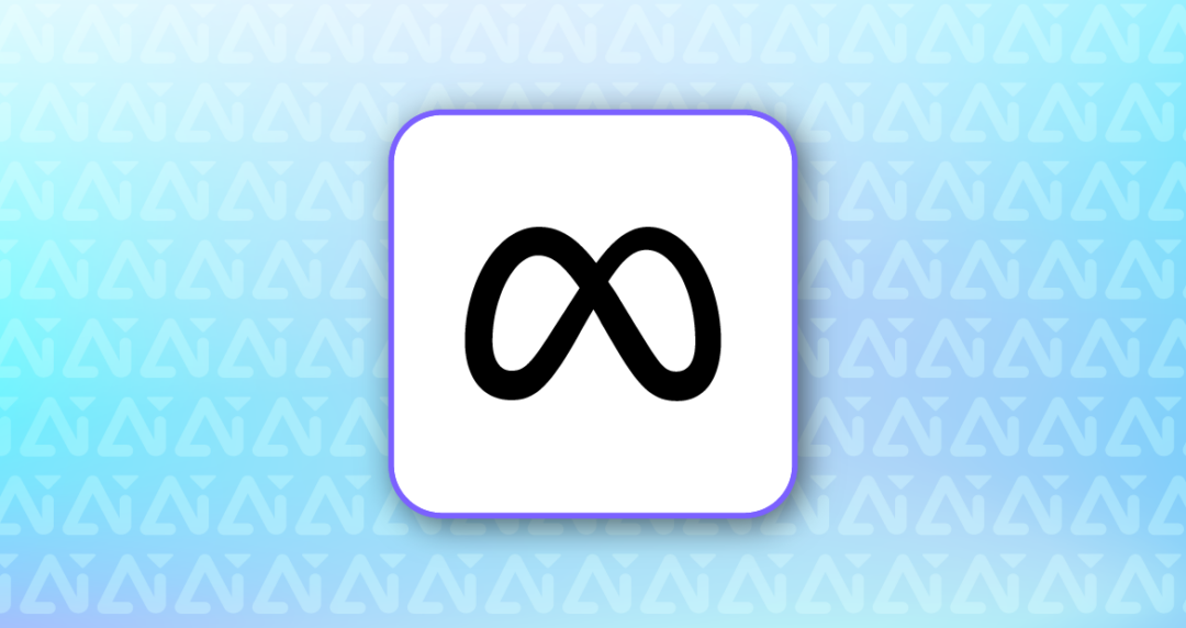 Infinity symbol icon on a patterned blue background representing limitless possibilities in AI